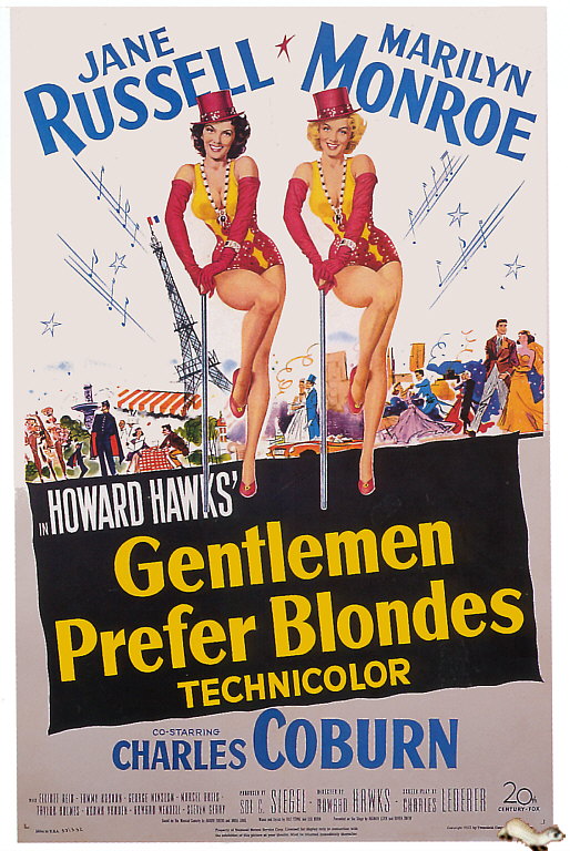 Marilyn Monroe en Gentlemen Prefer Blondes 1953 (póster)